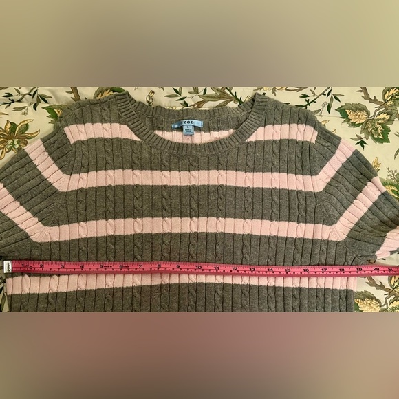 IZOD Pink and Grey Striped Sweater - Picture 4 of 4
